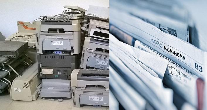Old printers to recycle, papers to shred