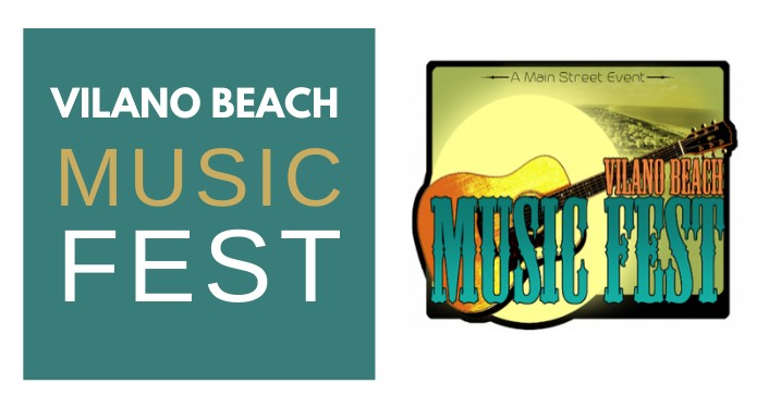 Contains a logo of a guitar and text that reads "Vilano Beach Music Fest."