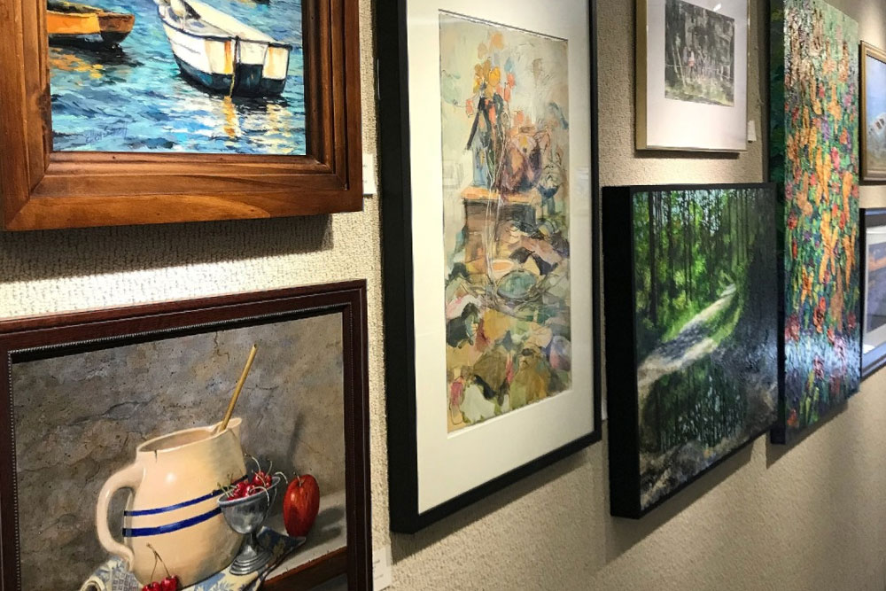 Image of a wall in an art gallery. 