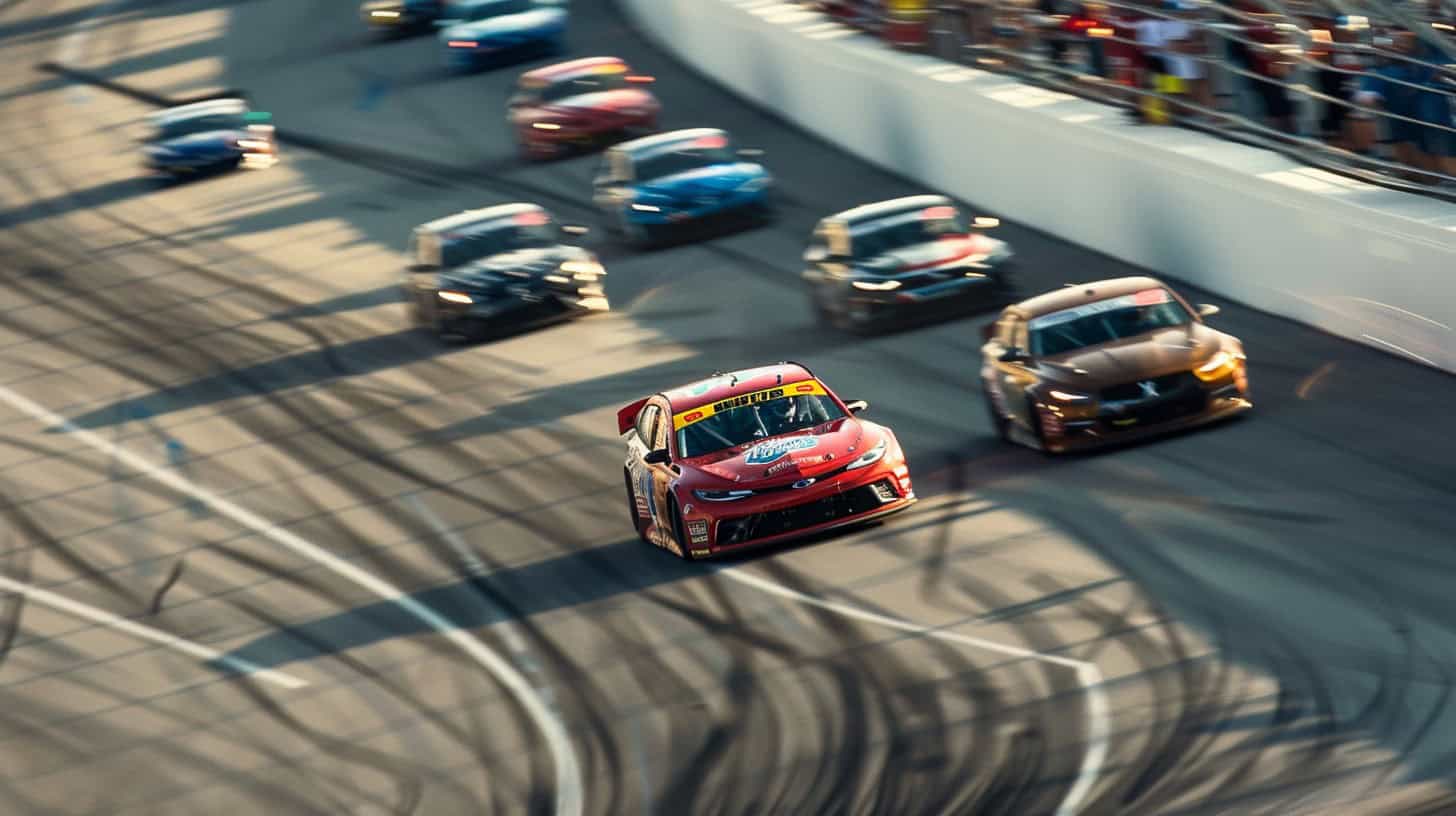 Cars driving at the Coke Zero Sugar 400 Race