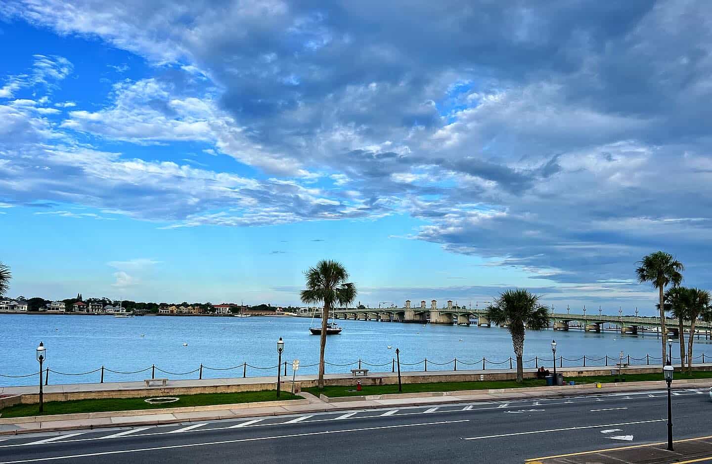 View of the Matanzas River from the outdoor dining area at Meehan's Irish Pub in St. Augustine.