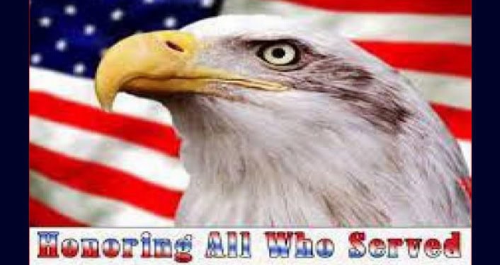 Side profile of an Eagle's face set before an American flag