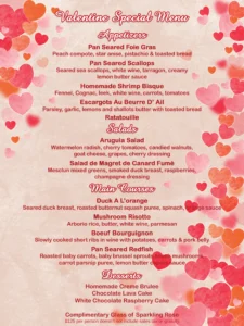 Drunken Horse's valentines menu
