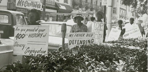 Black women in St. Augustine protesting during civil rights movement